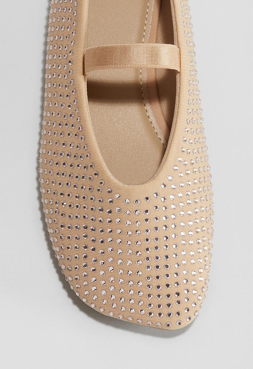 H&M - Embellished ballet pumps - beige