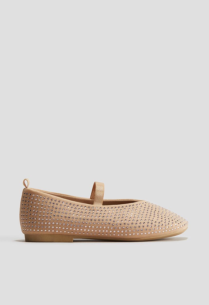 H&M - Embellished ballet pumps - beige