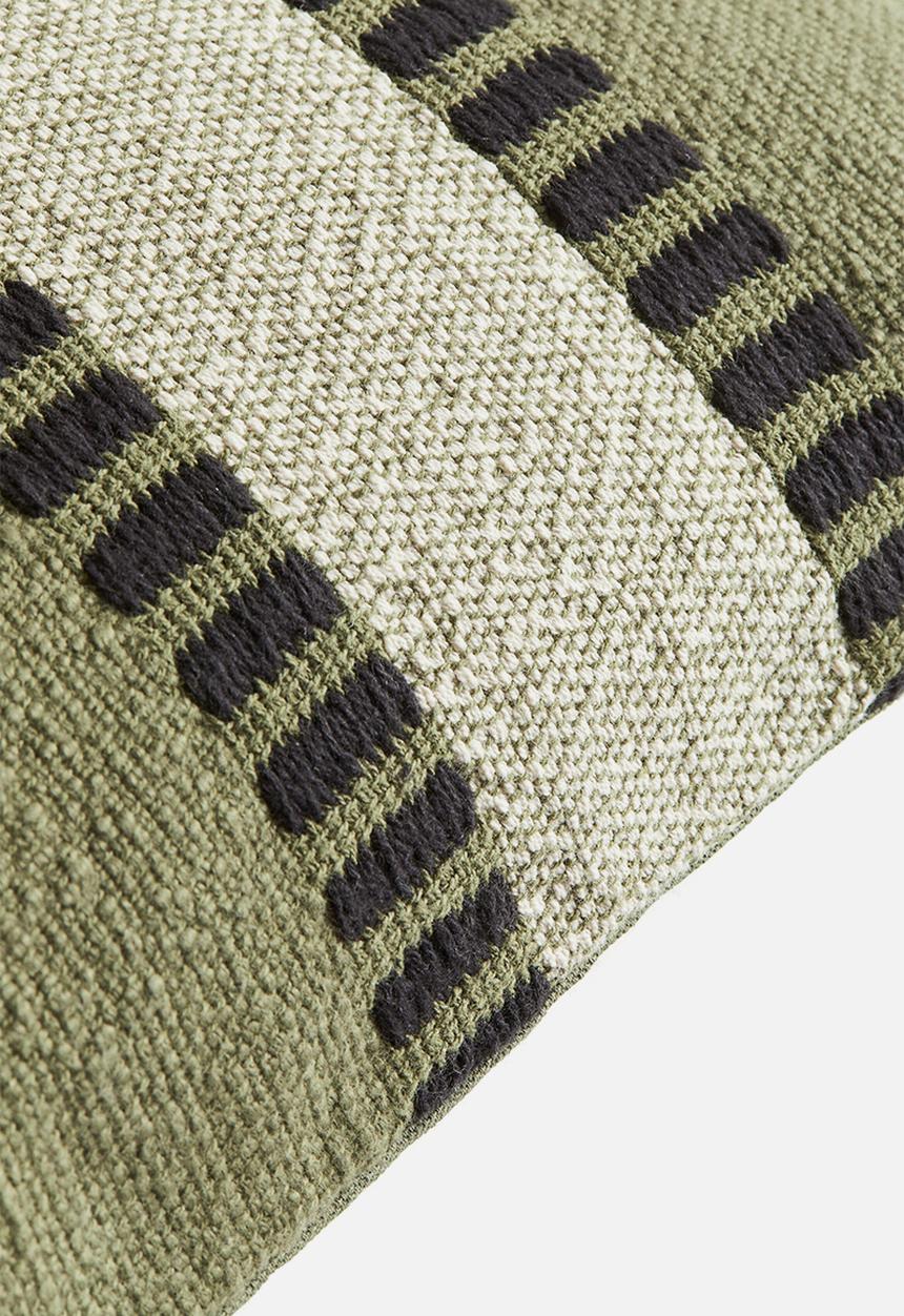 H&M - Patterned cushion cover - khaki green patterned 
