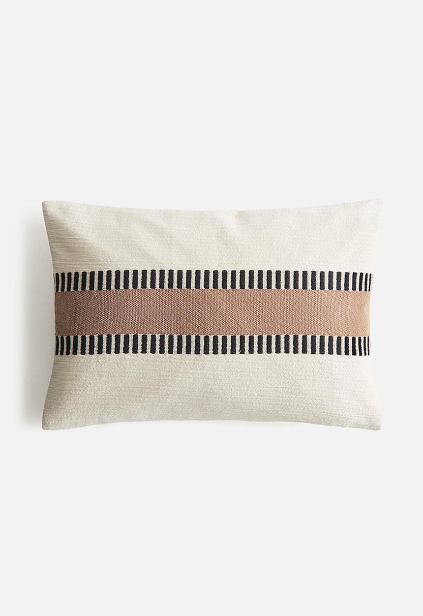H&M - Patterned cushion cover - light beige patterned