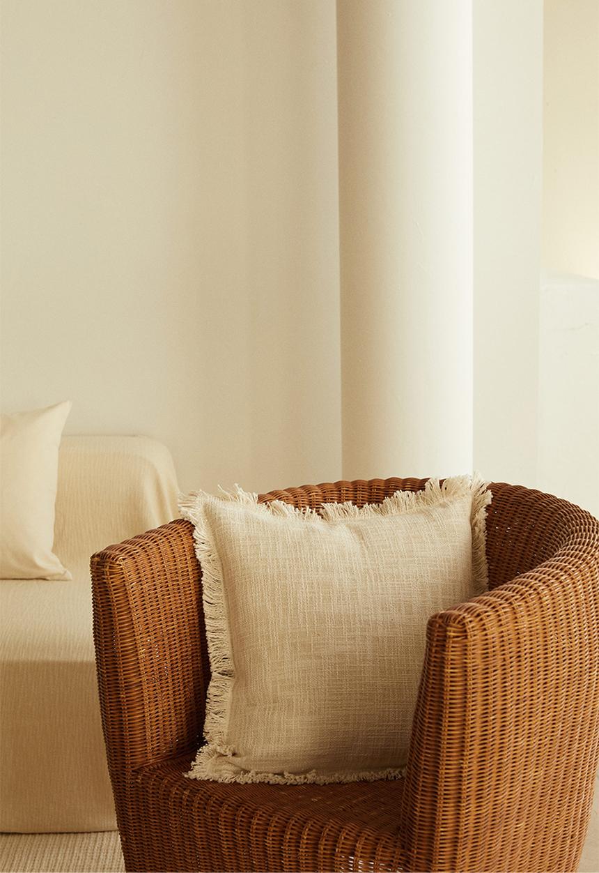 H&M - Slub weave cushion cover - beige