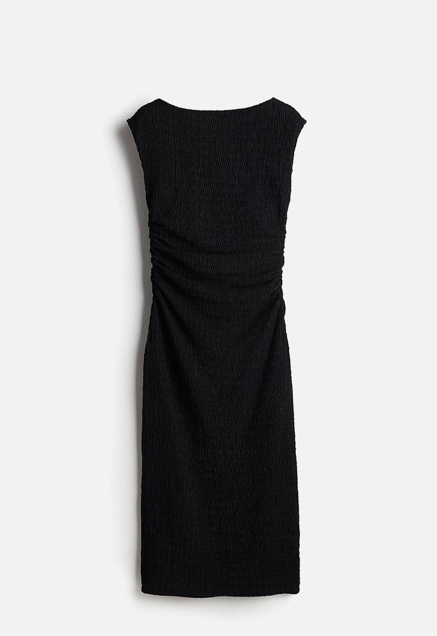 H&M - Draped bodycon dress - black