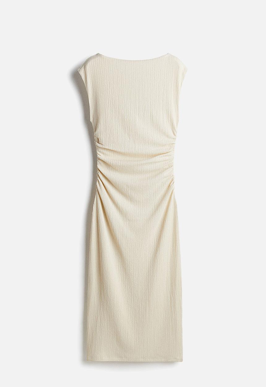 H&M - Draped bodycon dress - cream