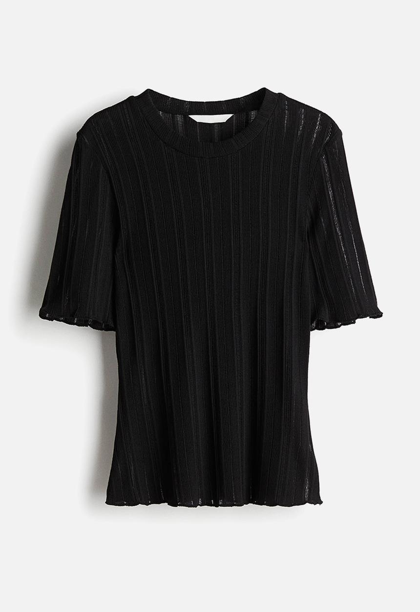 H&M - Rib-knit top - black