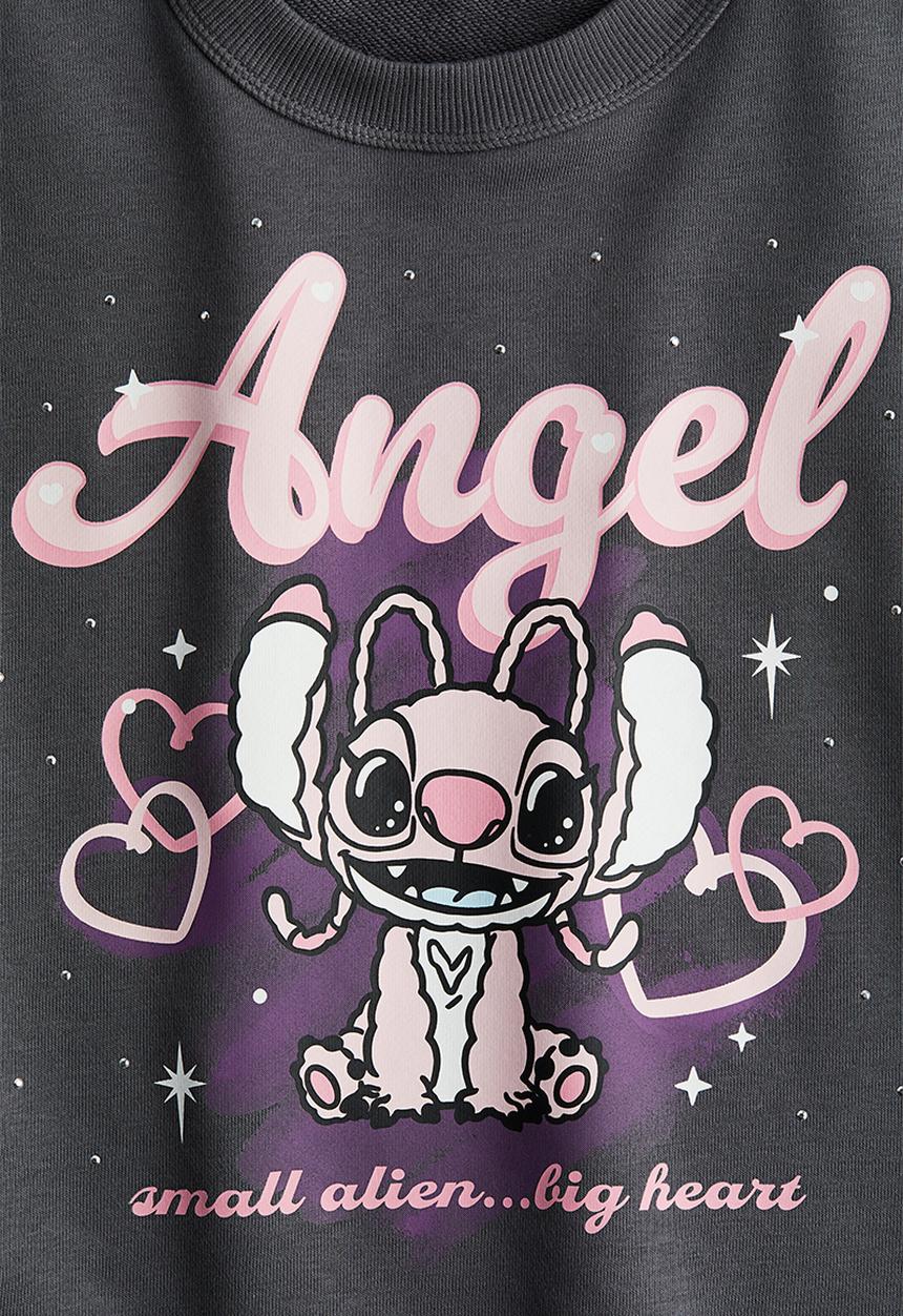 H&M - Printed t-shirt - dark grey/lilo & stitch 