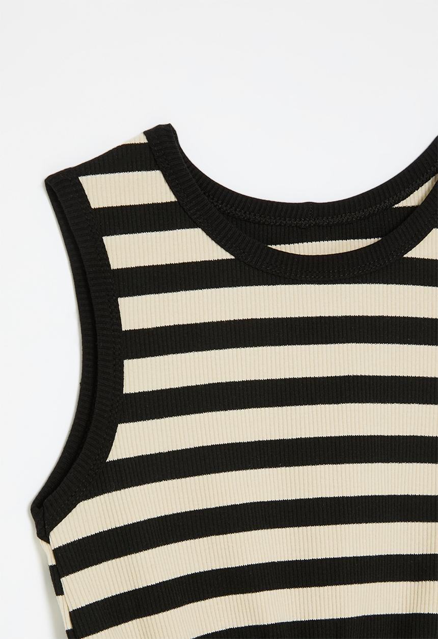 Pop Candy - Striped dress - black & white