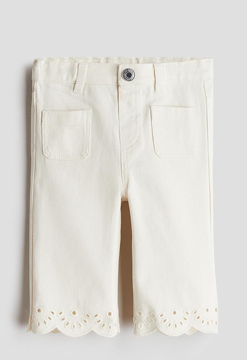 H&M - Flared cotton twill trousers - white