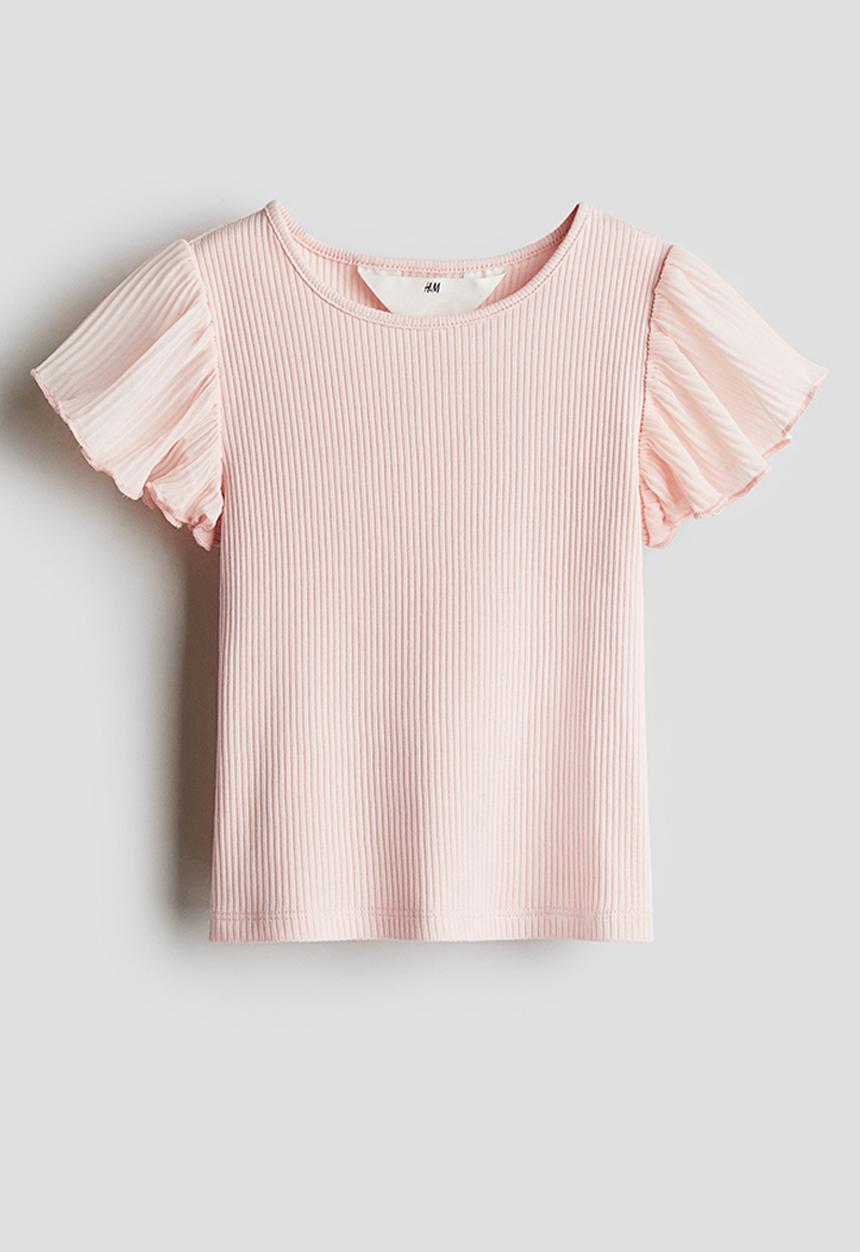 H&M - Chiffon-sleeve top - pink