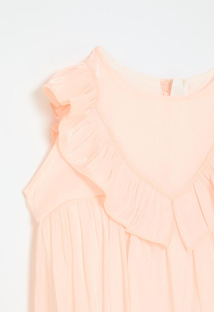 Pop Candy - Sleeveless metallic dress - pale apricot