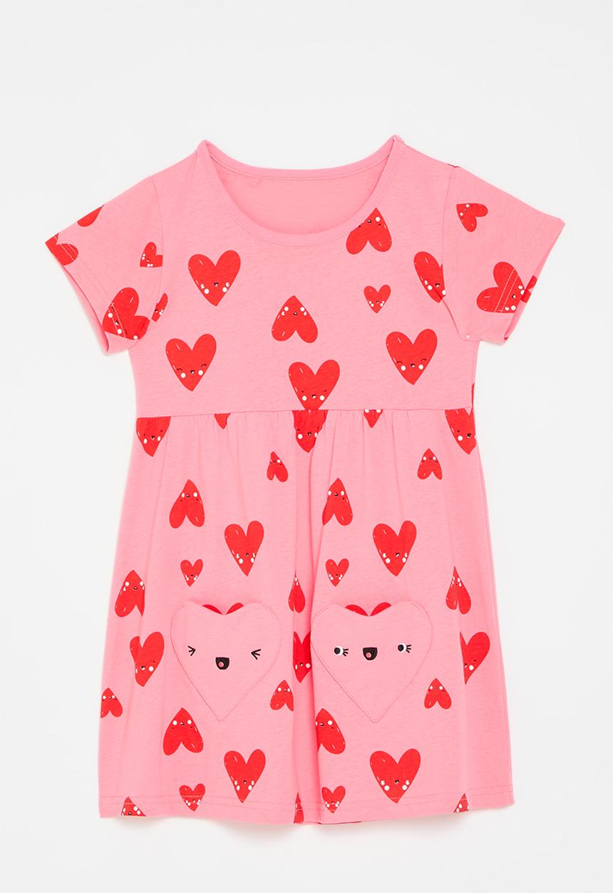 Pop Candy - Heart print dress - pink