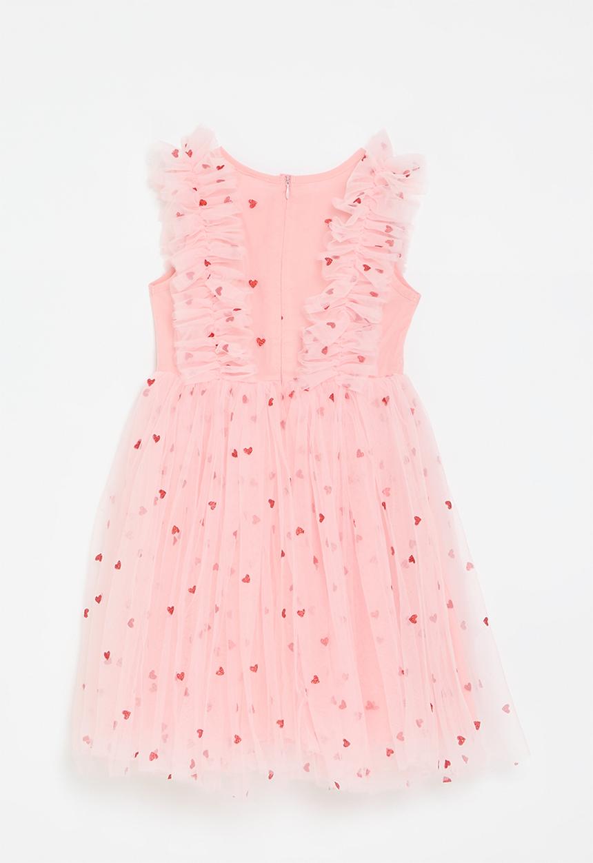 Pop Candy - Heart print tulle dress - pink & red