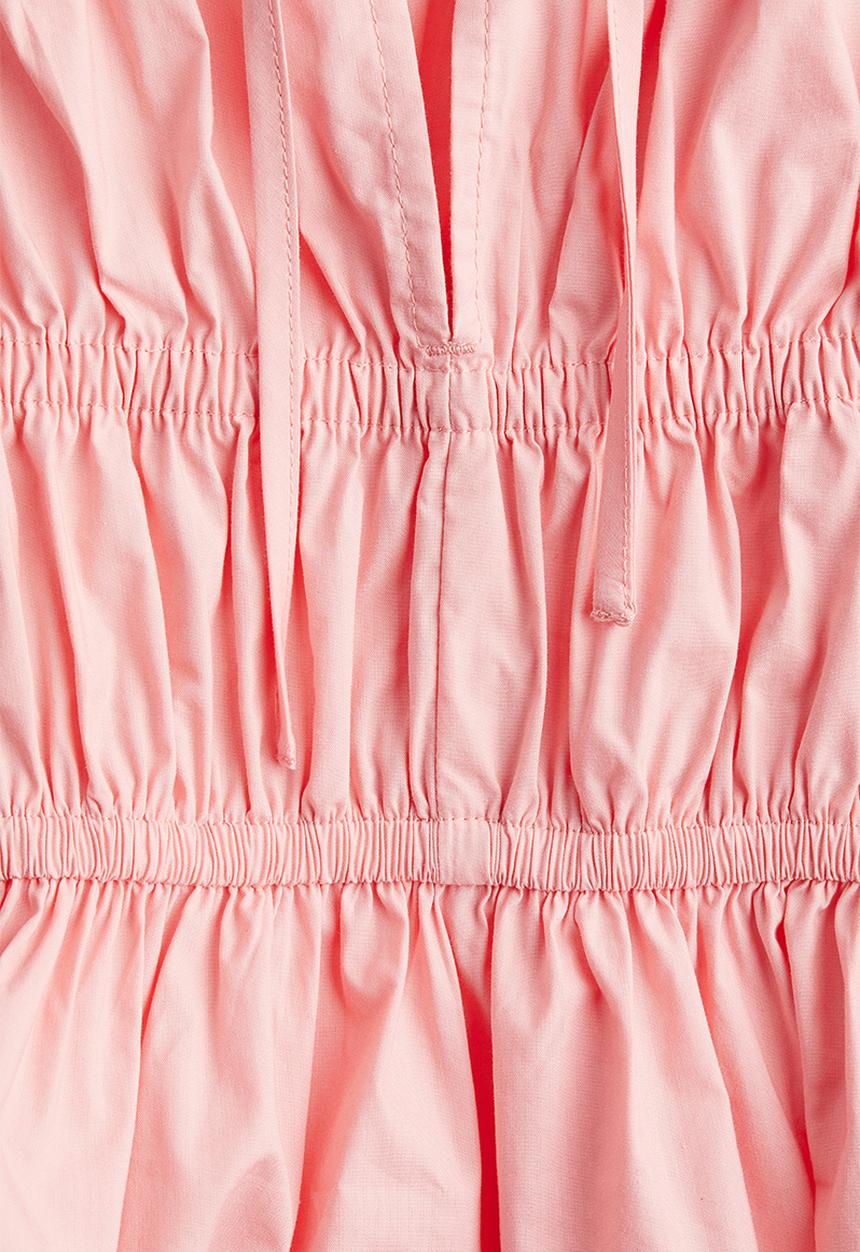 H&M - Puff-sleeved poplin blouse - light pink