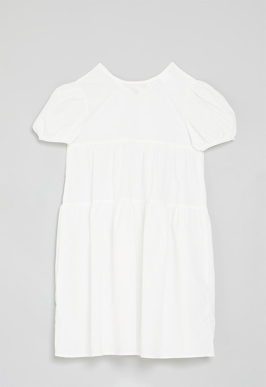 Pop Candy - Puff sleeve dress-white