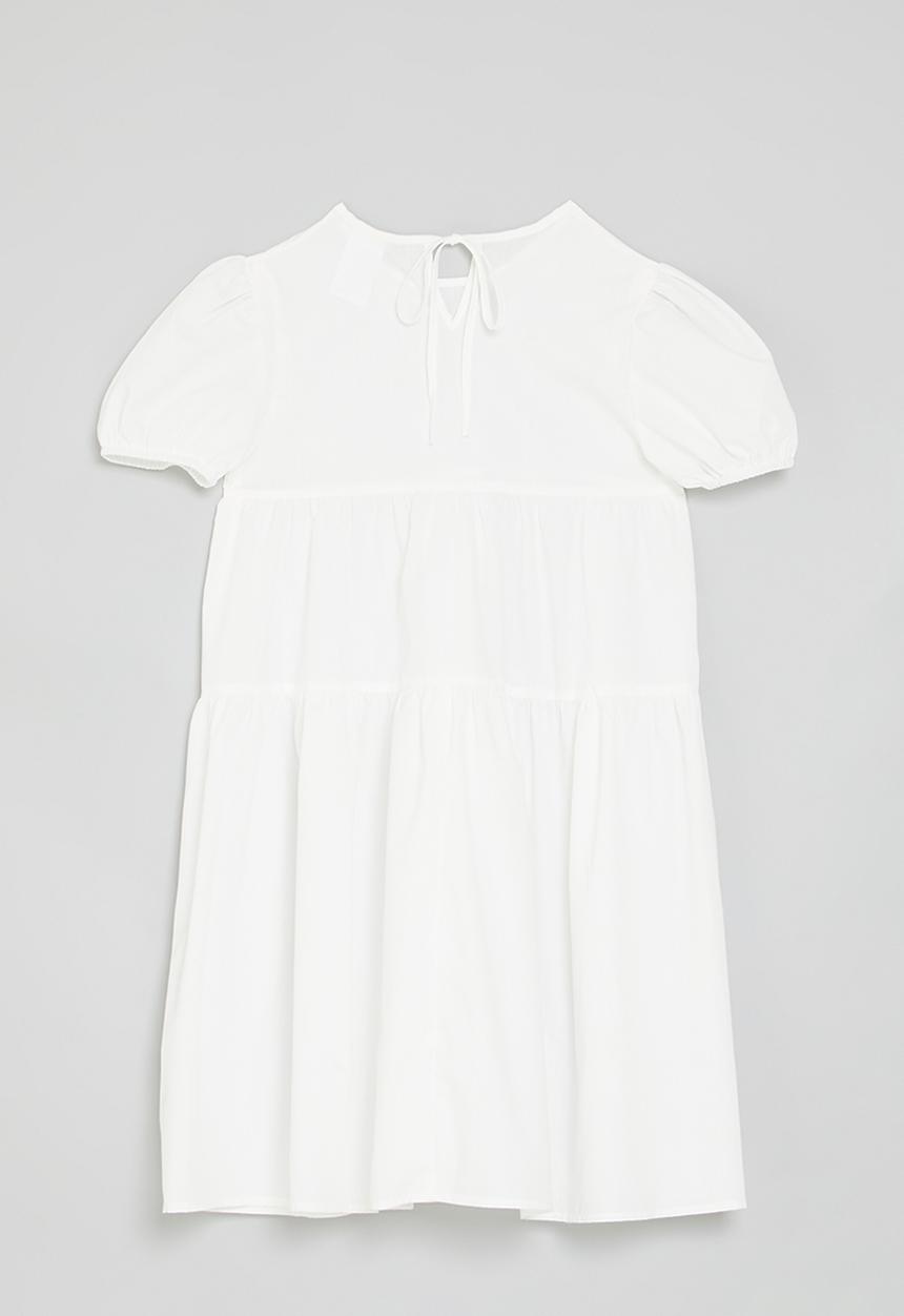 Pop Candy - Puff sleeve dress-white
