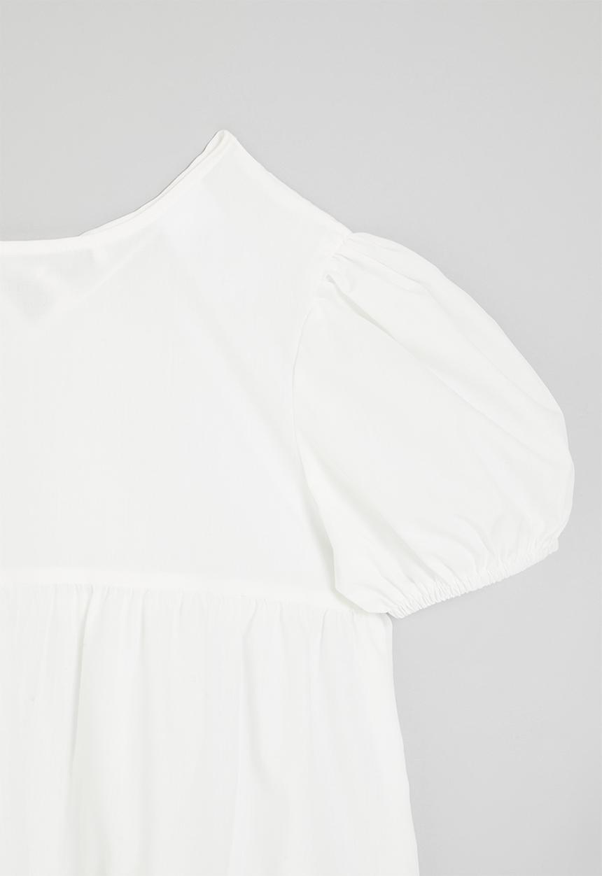 Pop Candy - Puff sleeve dress-white