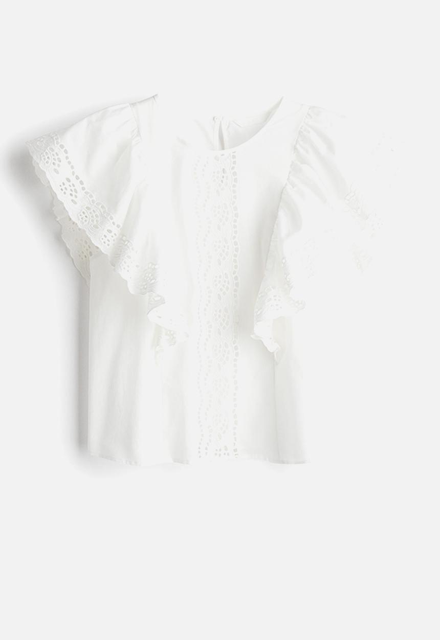 H&M - Broderie anglaise blouse - white