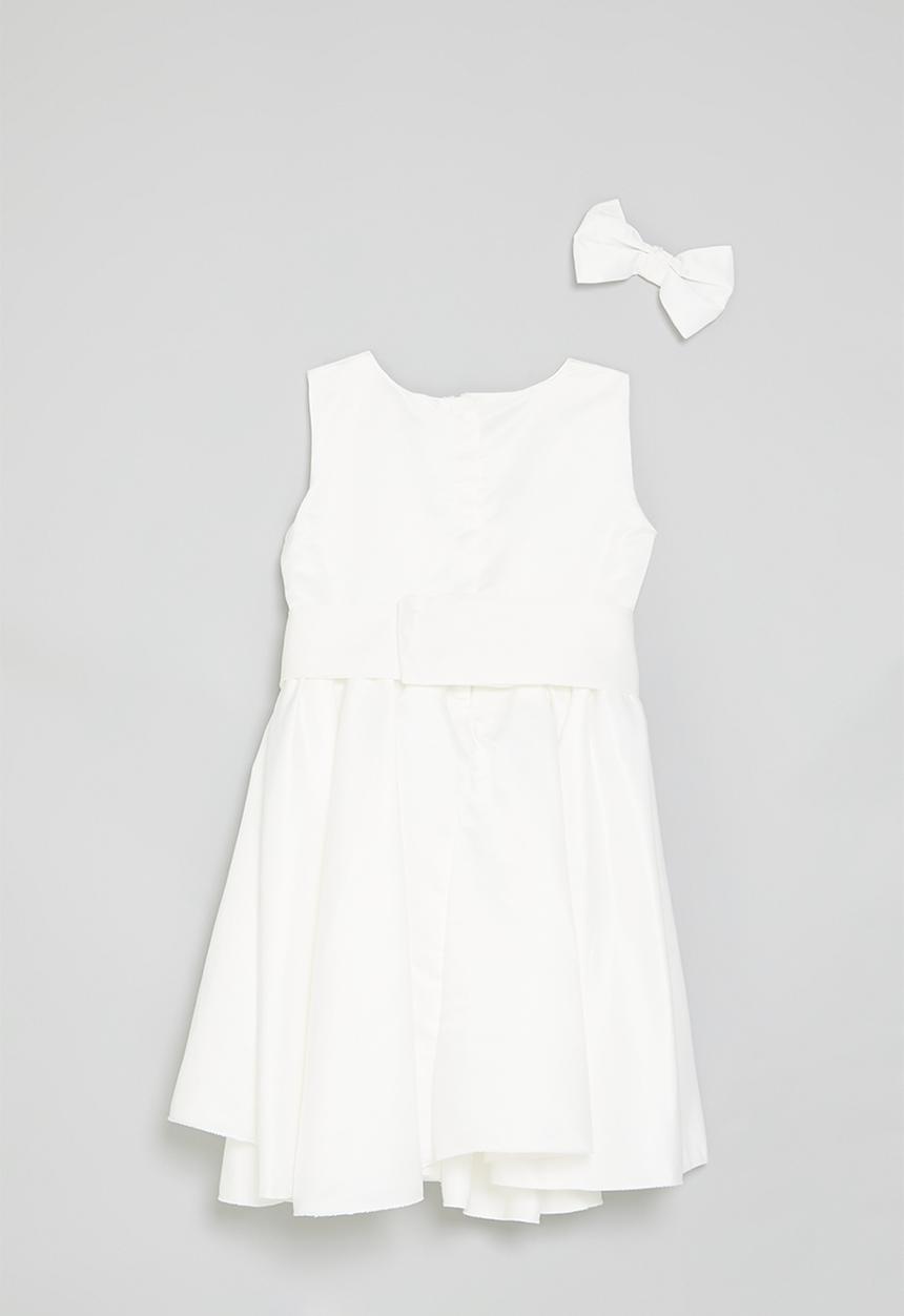 Pop Candy - Bow décor occasion dress-white