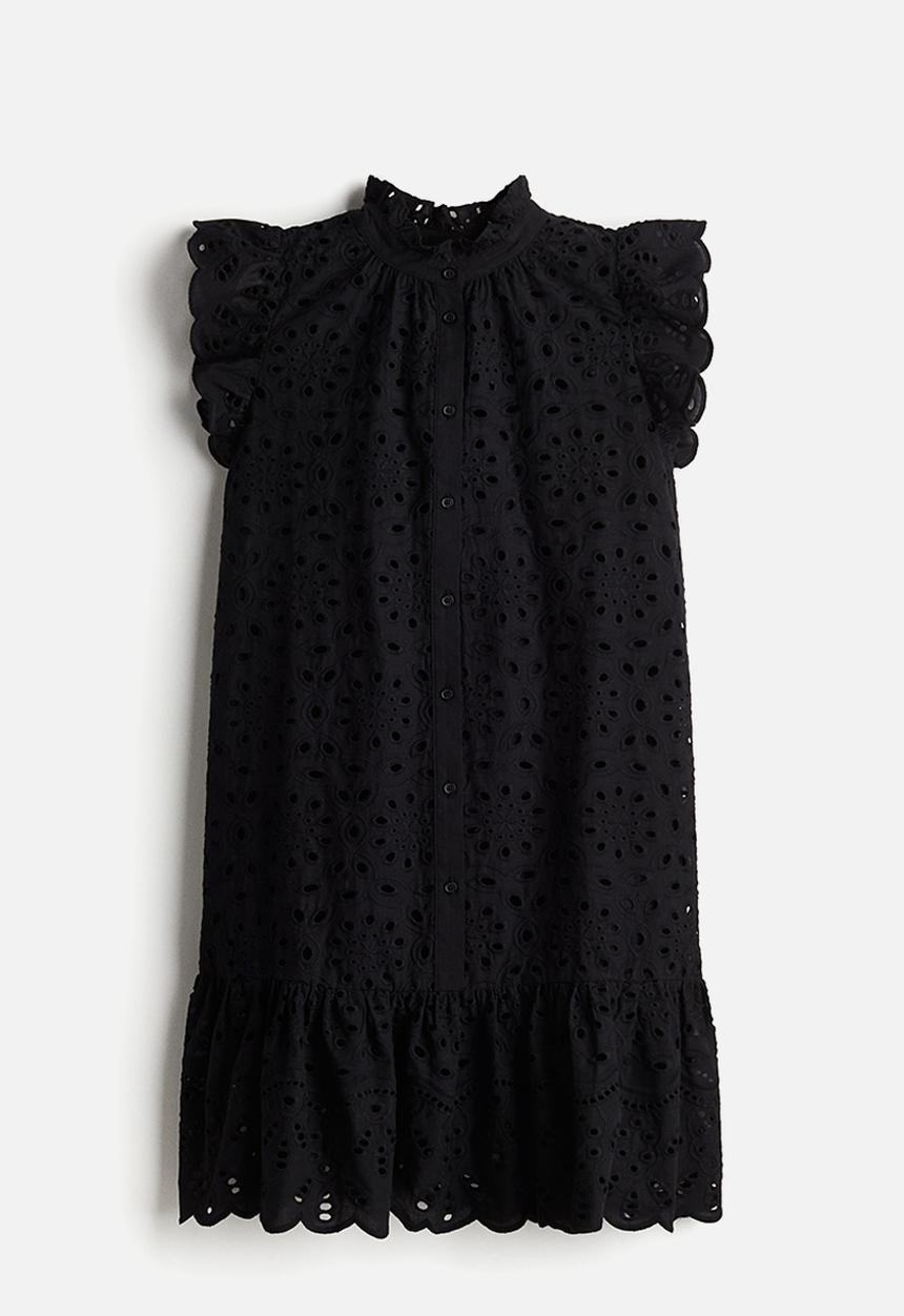 H&M - Broderie anglaise dress - black
