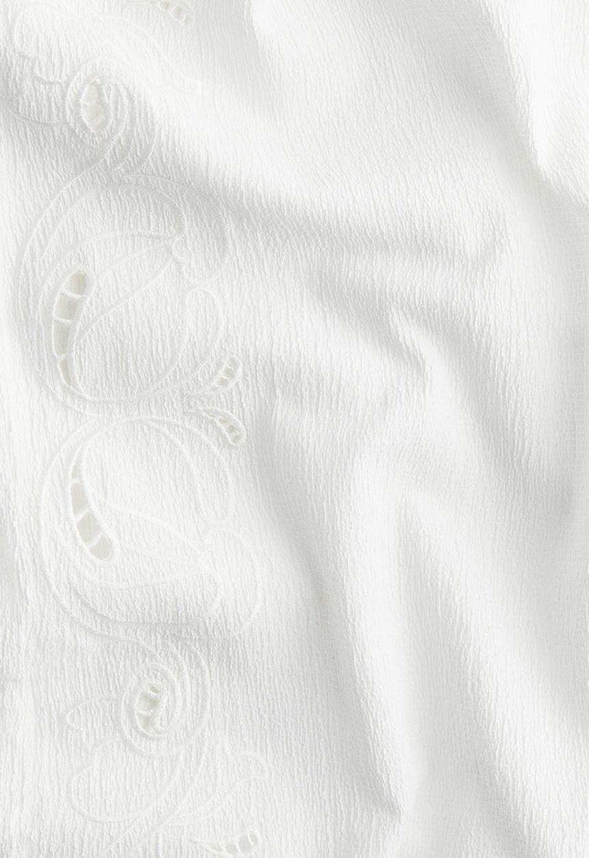 H&M - Wide broderie anglaise trousers - cream