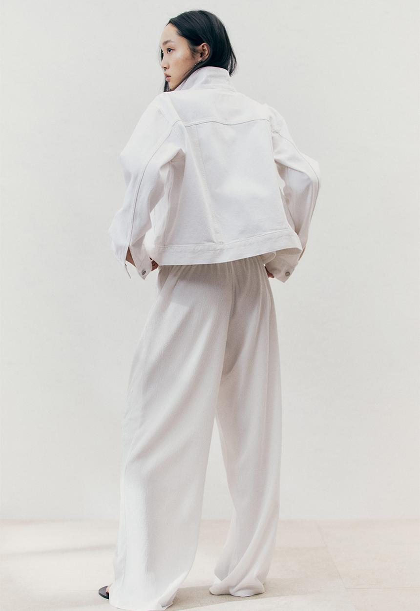 H&M - Wide broderie anglaise trousers - cream