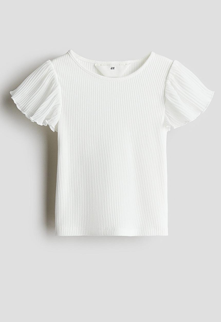H&M - Chiffon-sleeve top - white