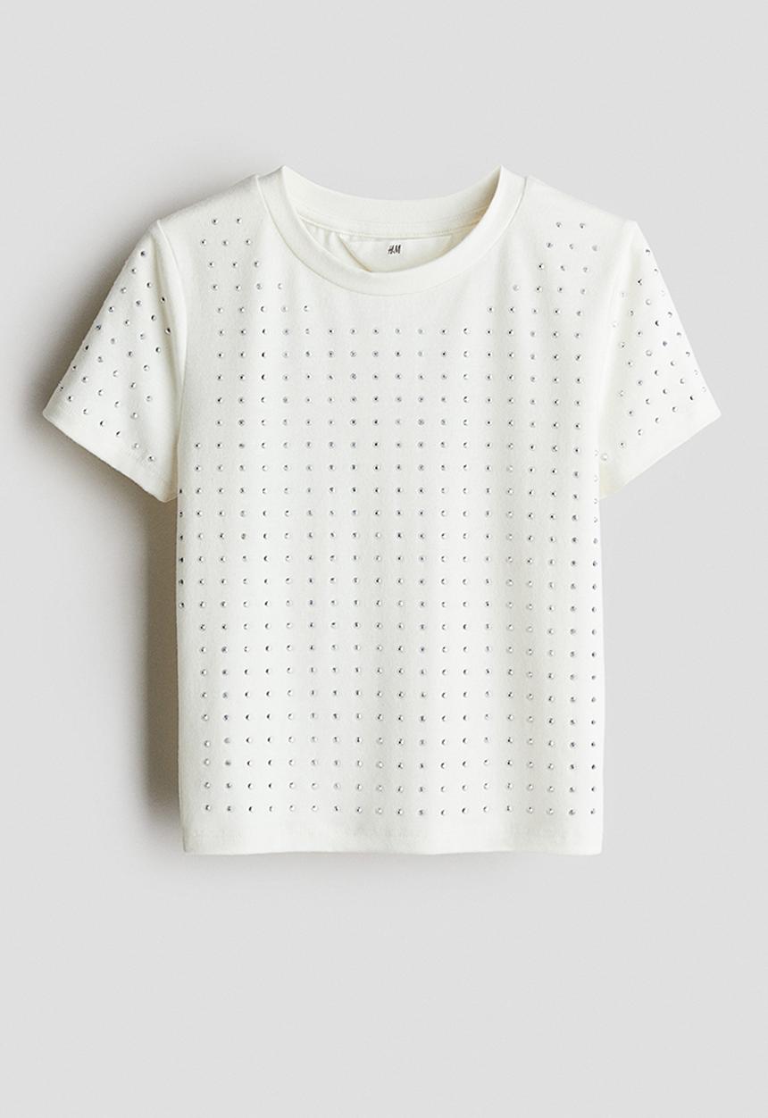 H&M - Studded top - white
