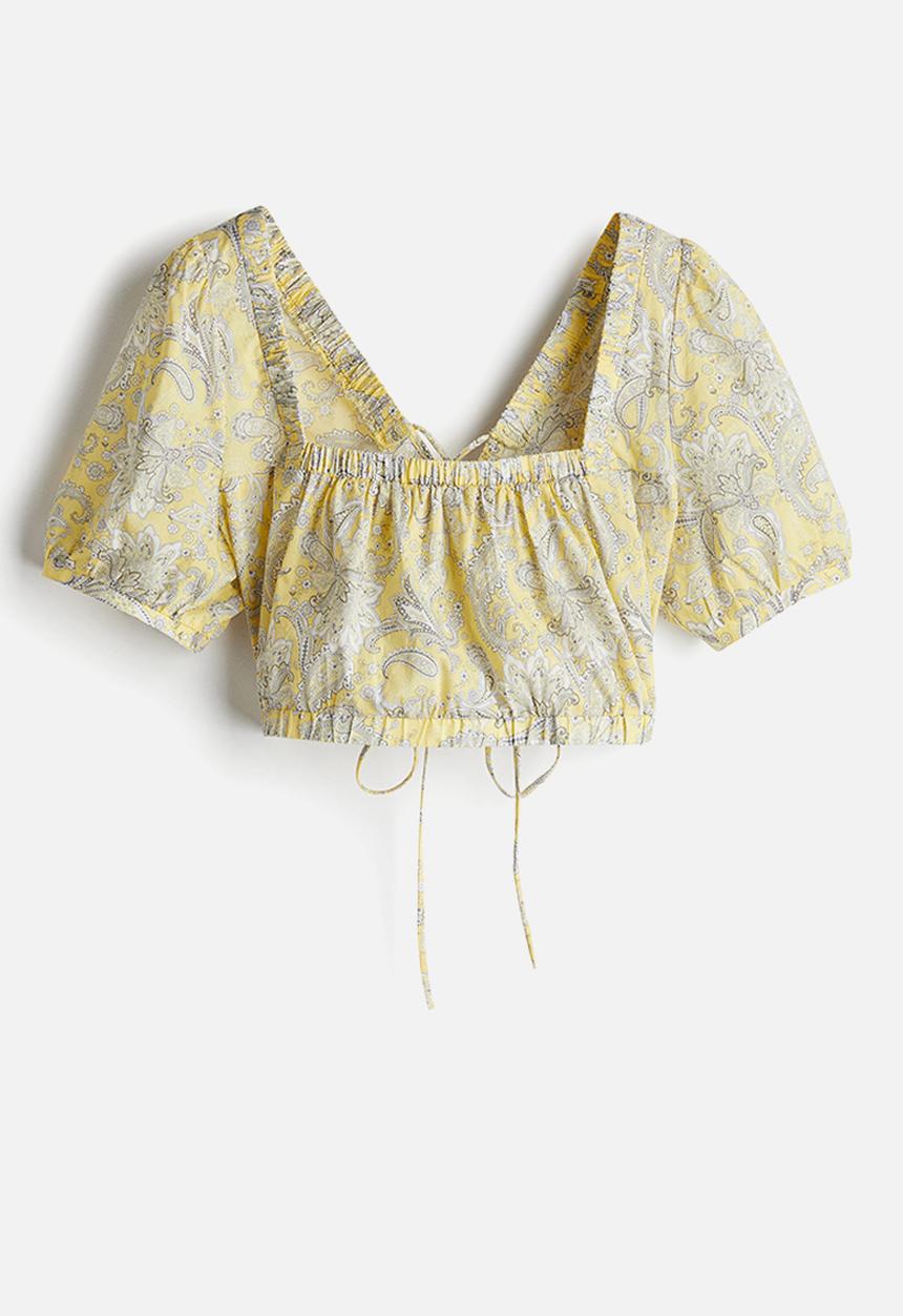 H&M - Lacing-detail cotton blouse - multi