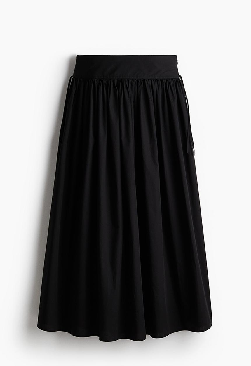 H&M - Poplin maxi skirt - black