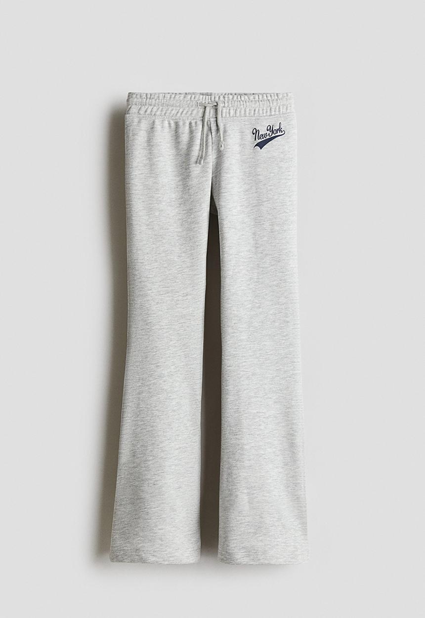 H&M - Flared joggers - light grey marl