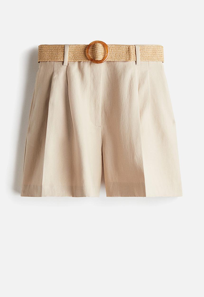 H&M - Belted shorts - beige