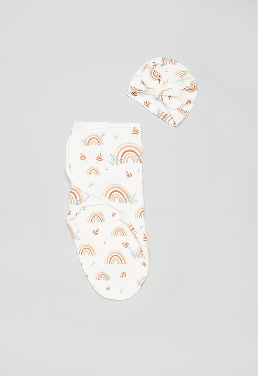 Pop Candy - Printed hat and swaddle set - multi
