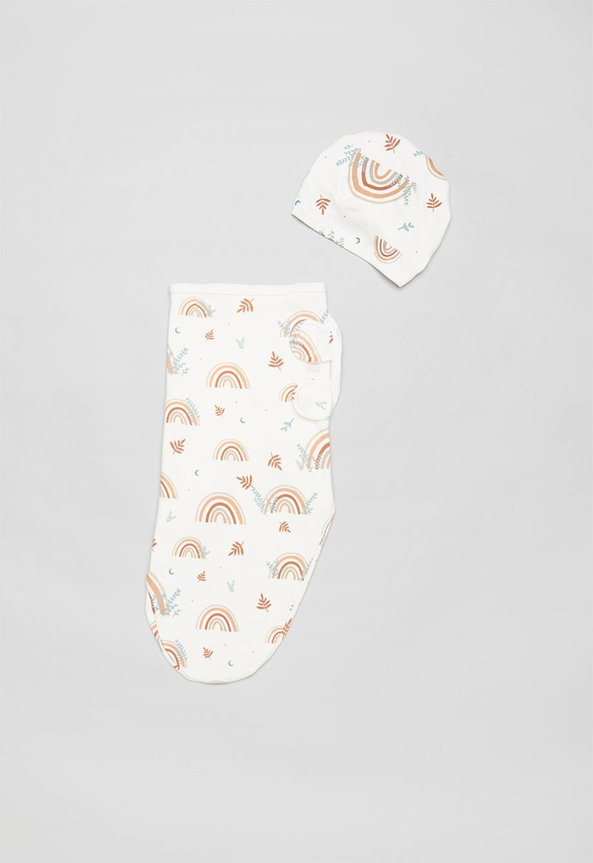 Pop Candy - Printed hat and swaddle set - multi