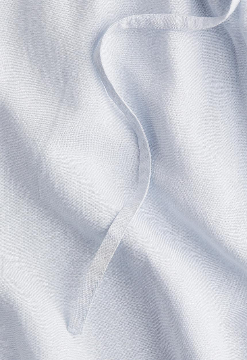 H&M - Linen-blend drawstring trousers - light blue