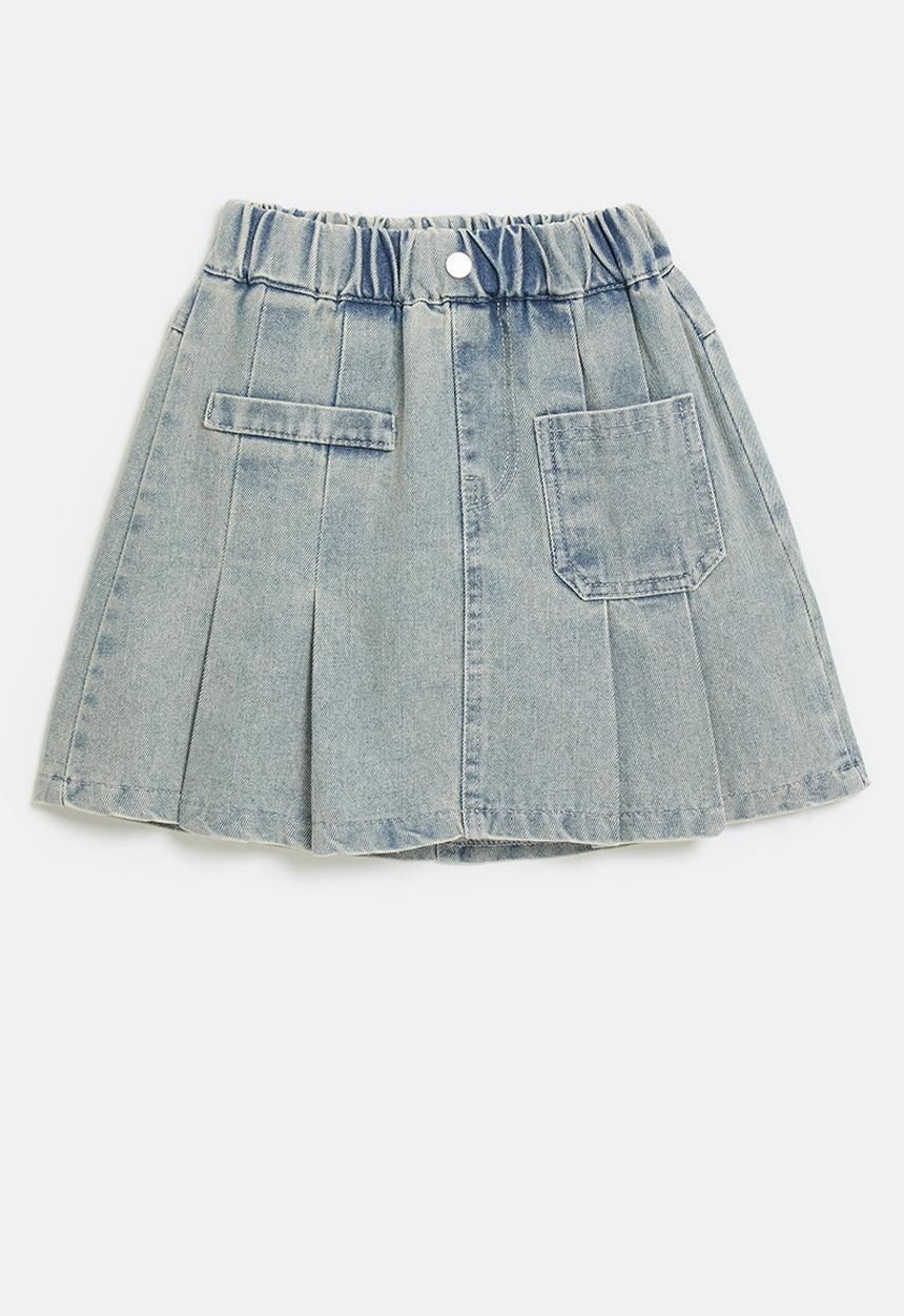 Pop Candy - Pleated denim skirt - blue