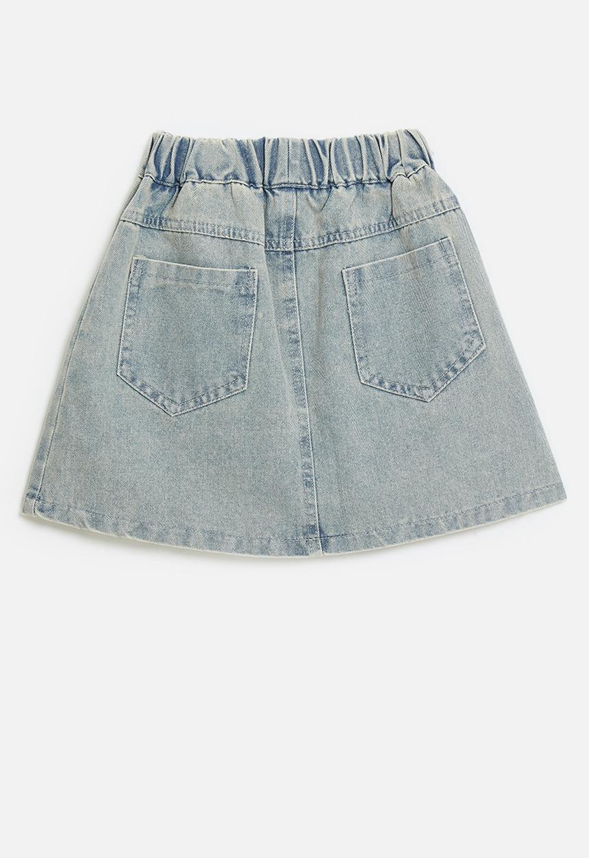 Pop Candy - Pleated denim skirt - blue