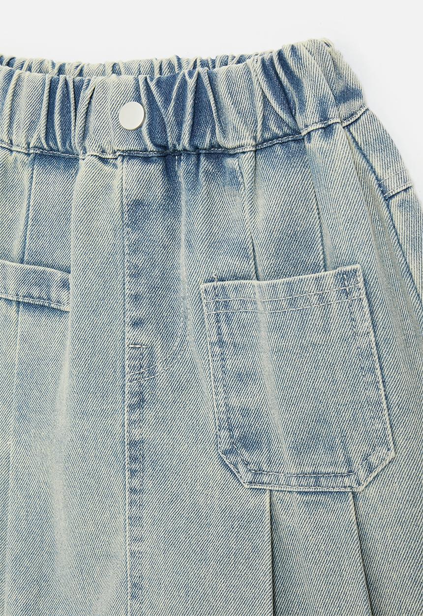 Pop Candy - Pleated denim skirt - blue