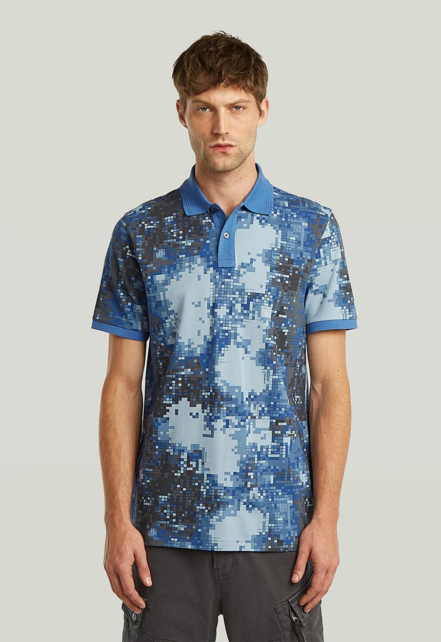 Digi camo polo - Blue