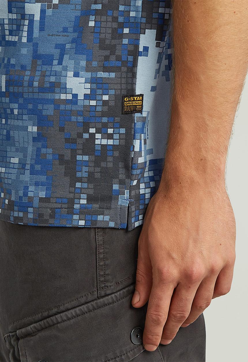 G-STAR - Digi camo polo - Blue