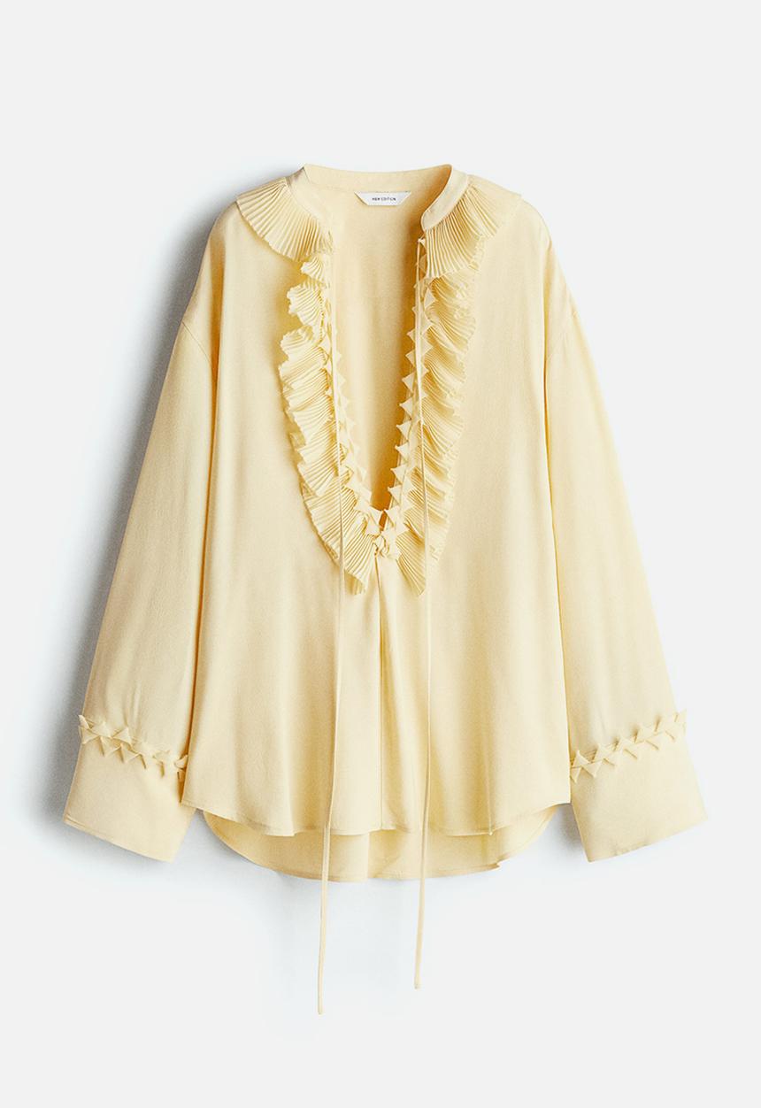 H&M - Ruffled tunic - pale yellow