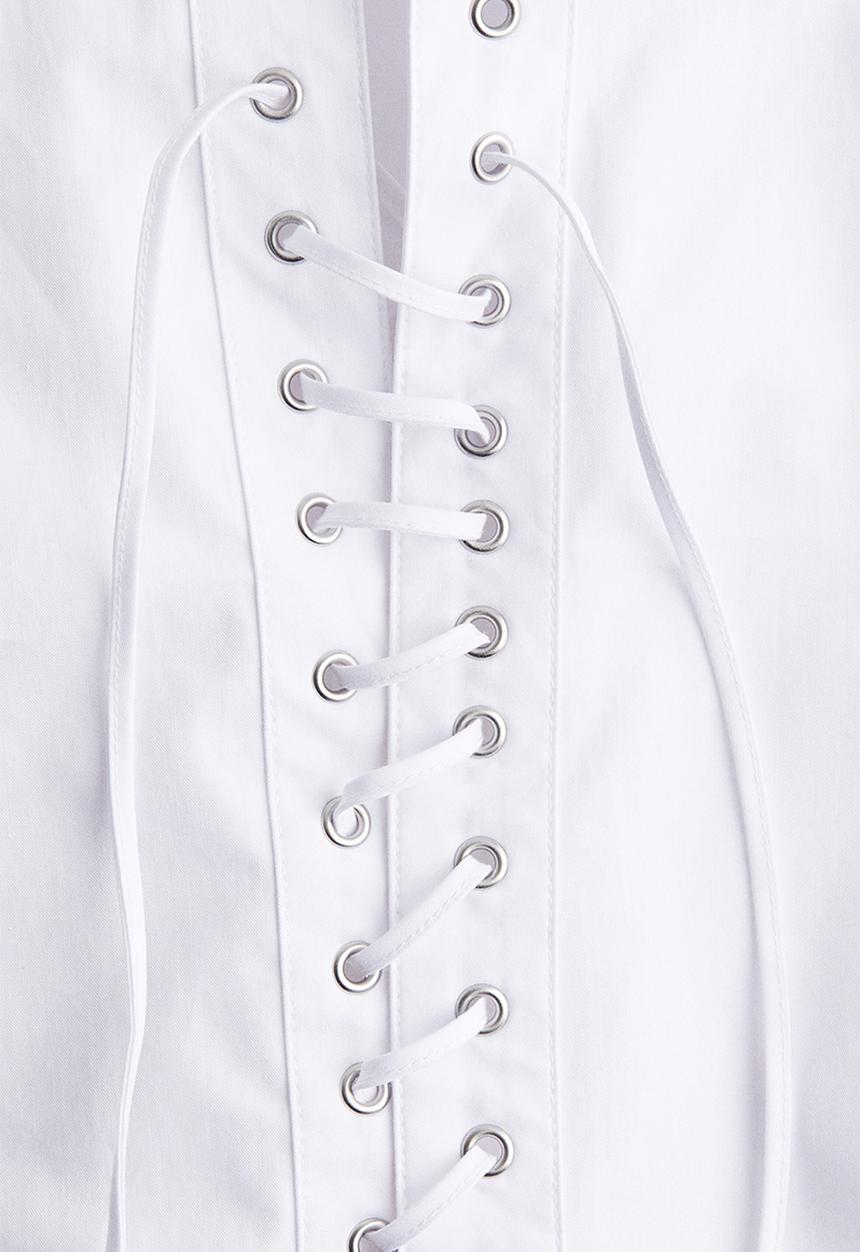 H&M - Lacing-front cotton shirt - white