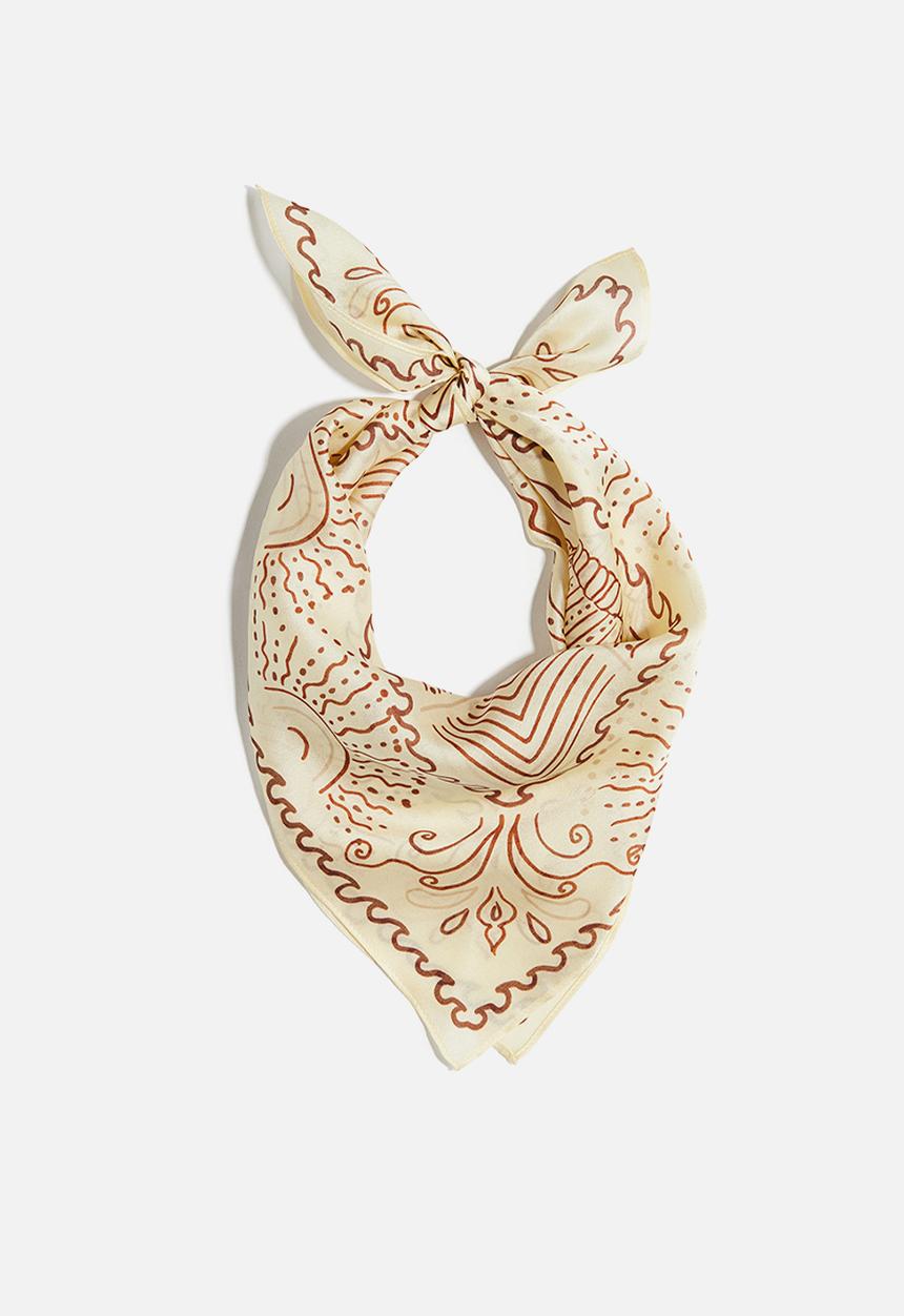 H&M - Patterned scarf - light yellow patterned
