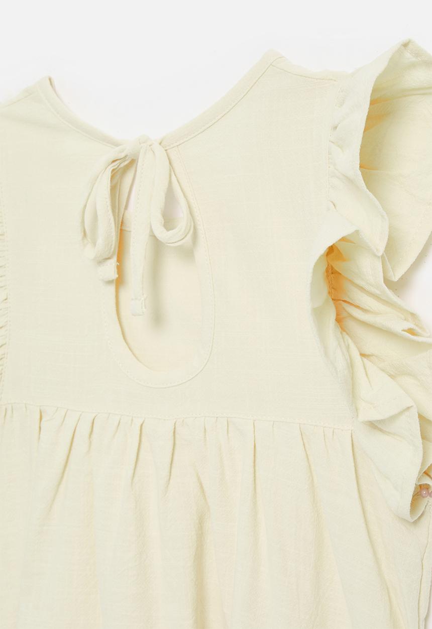 Pop Candy - Frilled sleeve dress - off white 