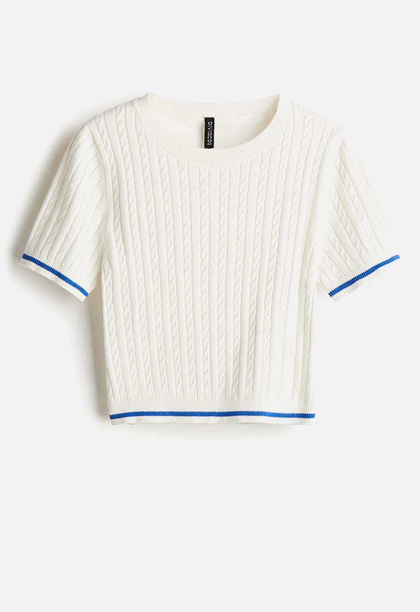 H&M - Cable-knit top - cream 