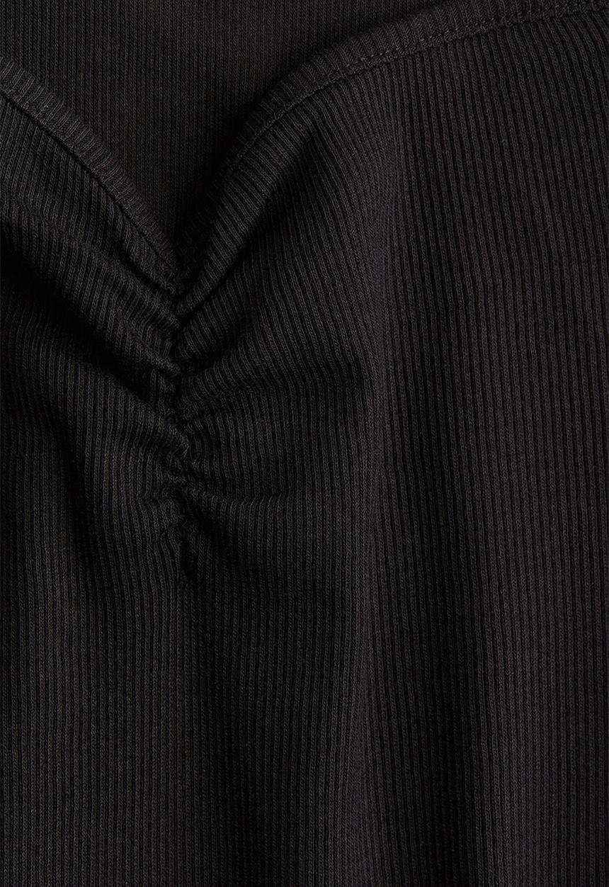H&M - Ribbed boat-neck top - black