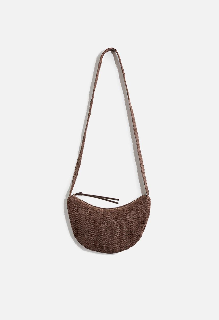 H&M - Straw crossbody bag - dark brown