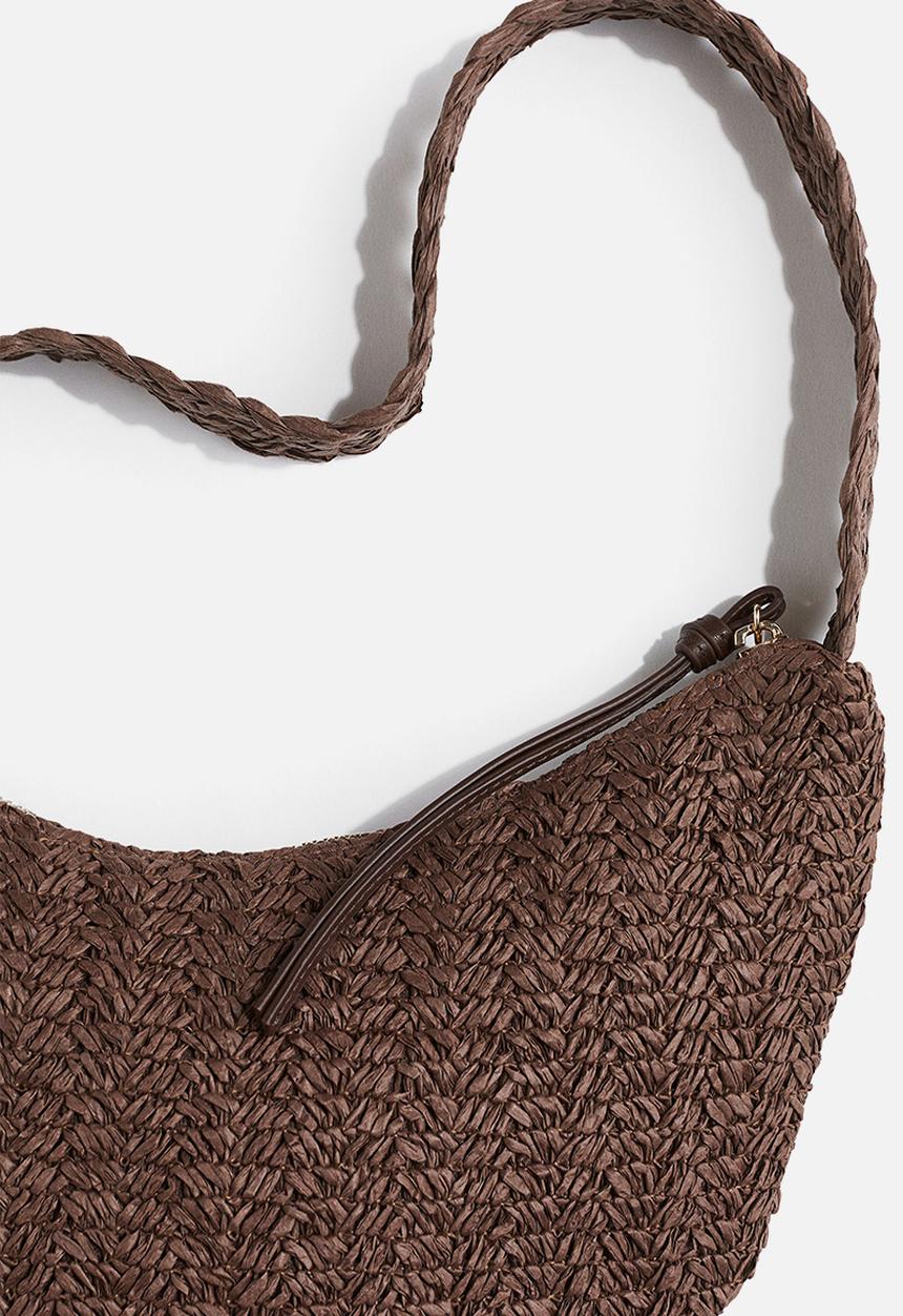 H&M - Straw crossbody bag - dark brown