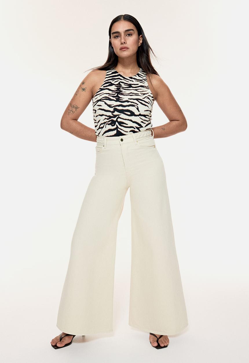 H&M - Thong bodysuit - cream zebra print