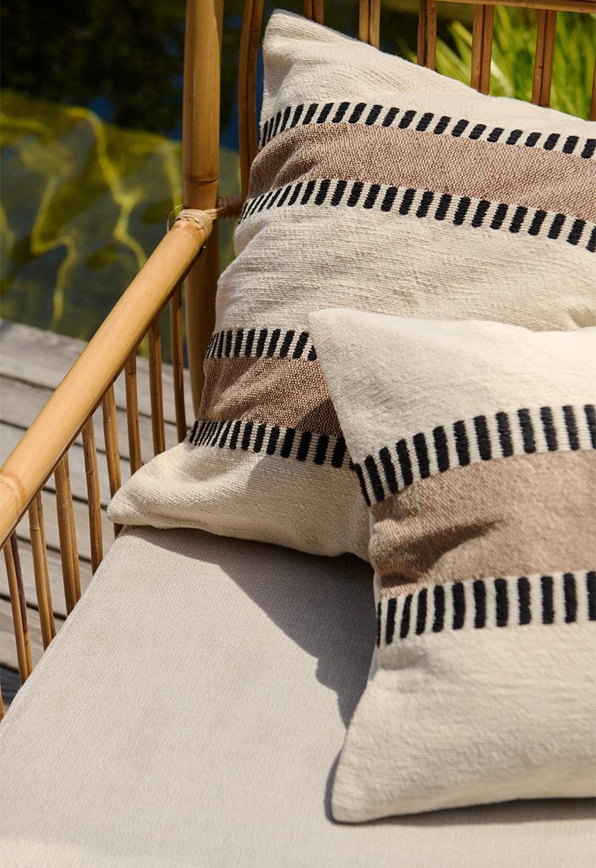 H&M - Patterned cushion cover - light beige patterned
