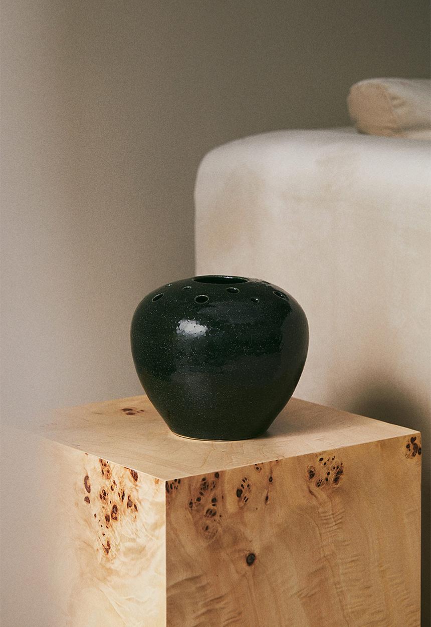 H&M - Ikebana stoneware vase - dark green