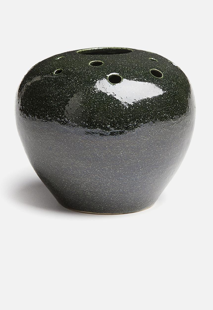 H&M - Ikebana stoneware vase - dark green